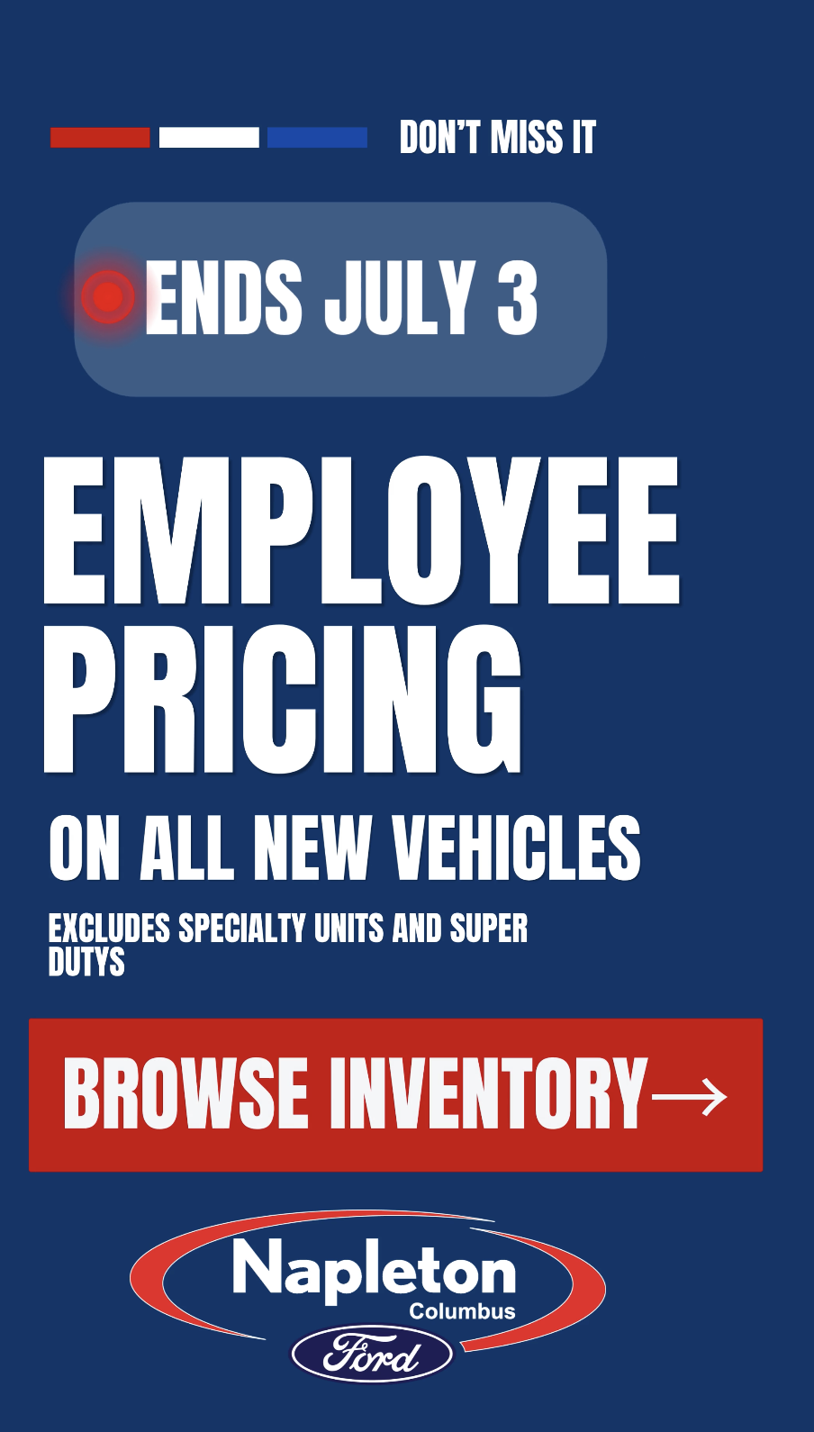 Ford Employee Pricing Event at Napleton Ford Columbus